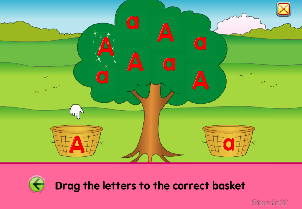 Drag the letters to the correct basket
